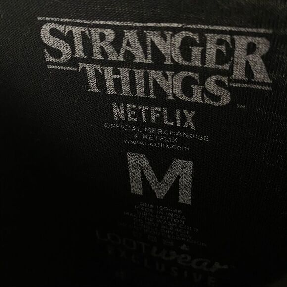 Stranger Things Upside Down Black Graphic T-Shirt - Picture 3 of 4